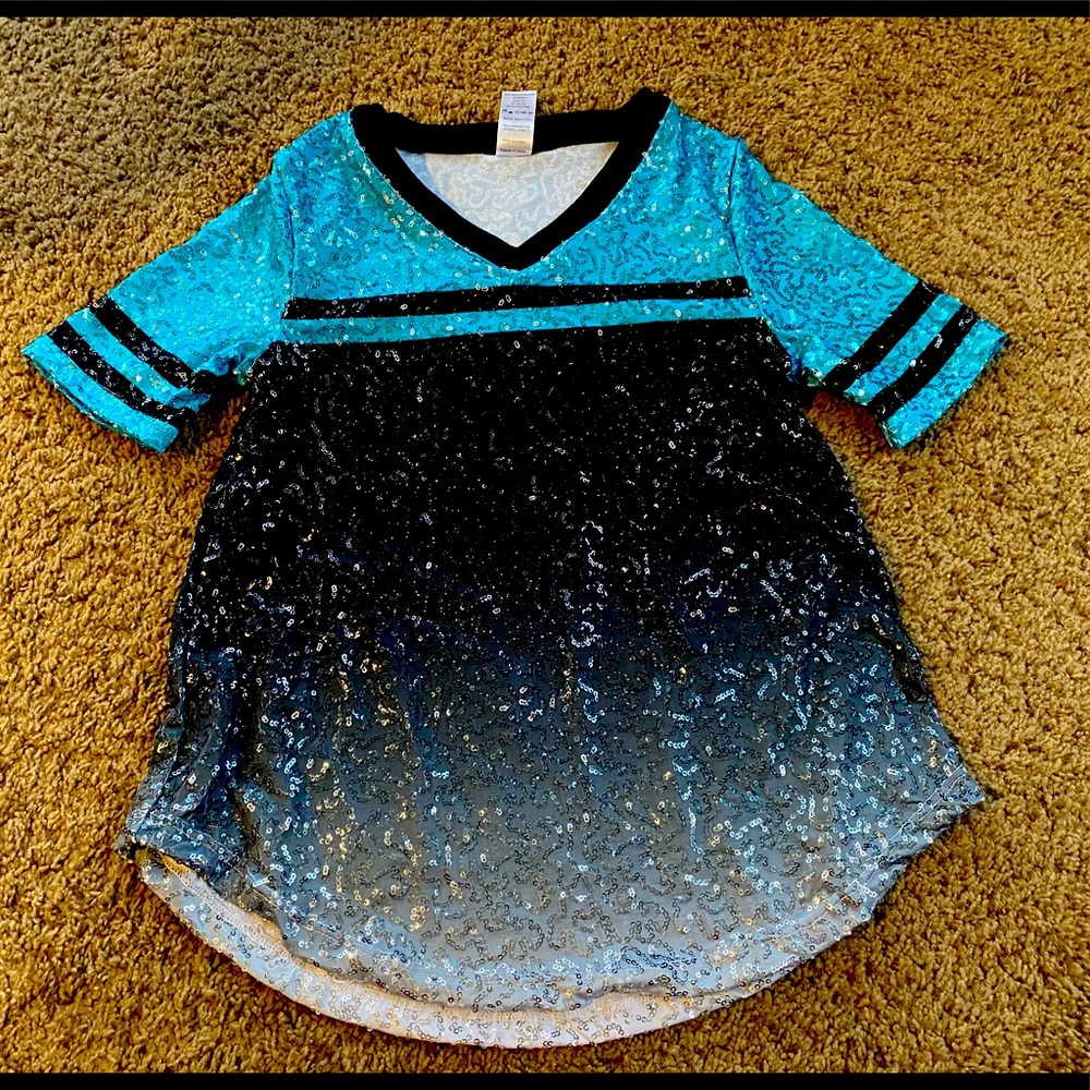 Balera Dance sequin top teal ombré sparkly sparkling shimmer special occasion